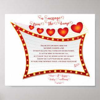 Poster Message From The Bump Valentine Baby Shower
