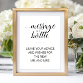 Poster Message In A Bottle Sign Wedding Guest Book