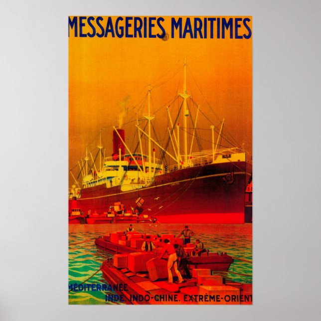 Poster Messageries Maritimes Vintage PosterEuropa (Frente)