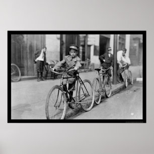 Pôster Messenger Boy and Bicycle 1911