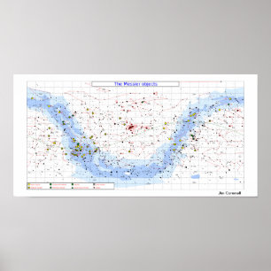 Poster Messier Star Chart, simple overall view