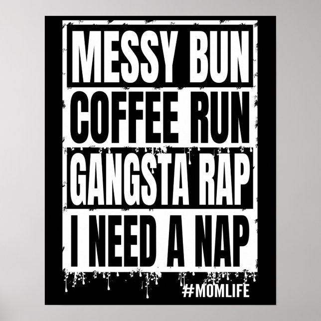 Poster messy run coffee run  (Frente)