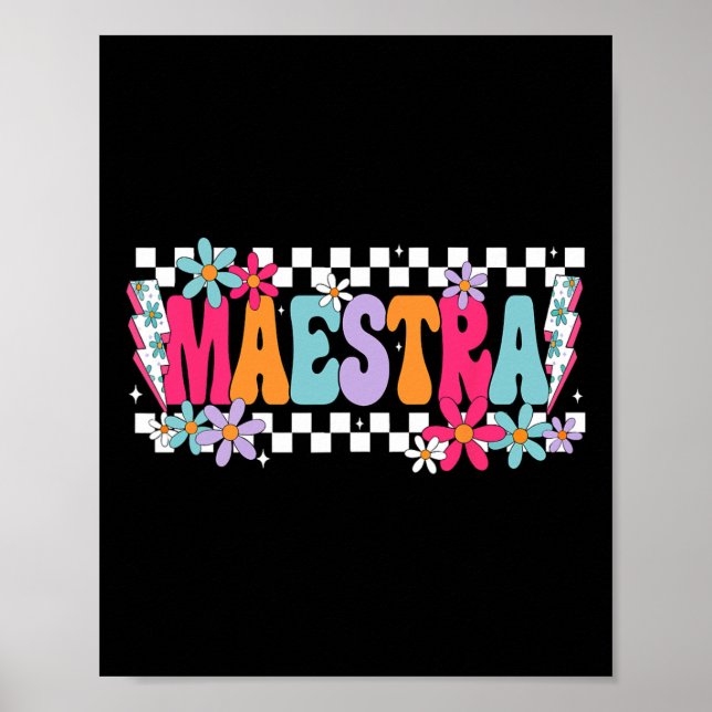 Poster Mestra Professora Espanhola Volta às Aulas Primeir (Frente)