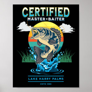Poster Mestre Certificado Byiter Piadas de Pesca