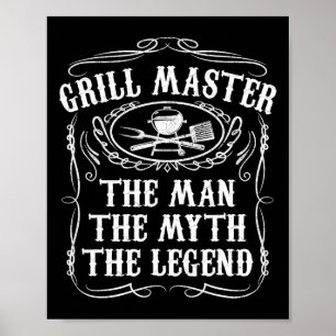 Poster Mestre Da Churrasqueira O Homem O Mito Lenda Bbq E
