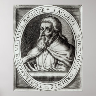 Poster Mestre de Jacques de Molay dos cavaleiros Templars