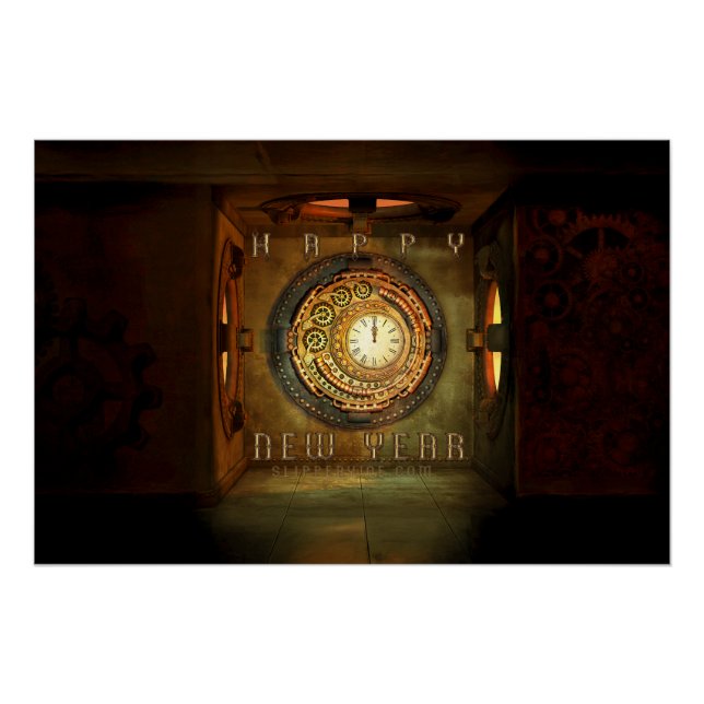 Pôster Meta de Ano Novo com tema steampunk da SlipperyJoe (Frente)