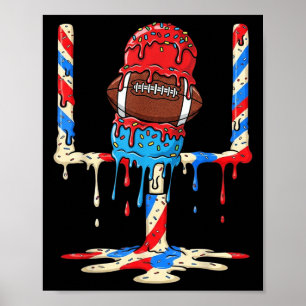 Poster Meta de Futebol Americano com Gotejamento de Sorve