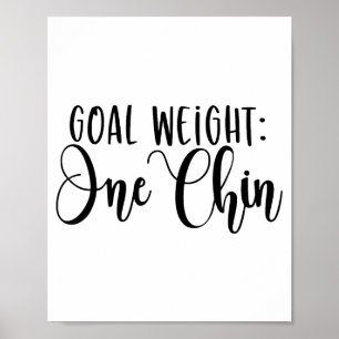 Poster Meta de Peso Um Queixo Treino Divertido Fitness Ac