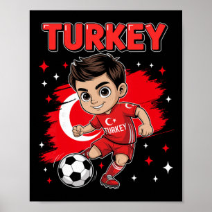 Poster Meta Kid Goal Cartoon Türkiye Bandeira Turca Para