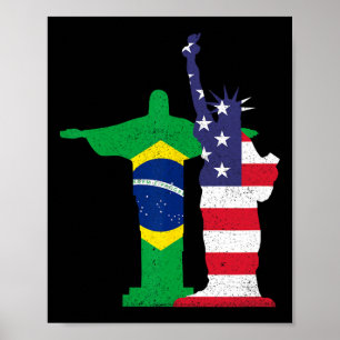 Poster Metade Brasileiro Metade Americano Cultura EUA Bra