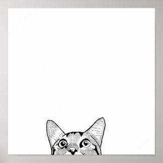 Poster Metade da arte da cara de um gato