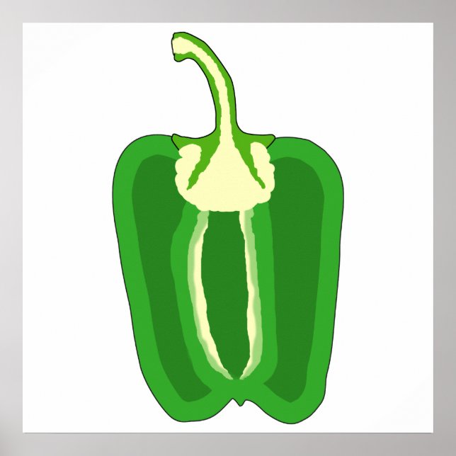 Pôster Metade de um pimenta verde. (Frente)