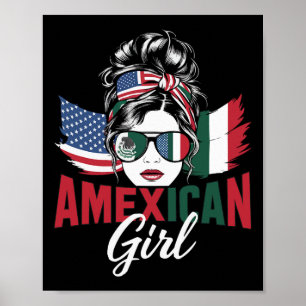Poster Metade Mexicano Metade Americano Bandeira EUA Méxi