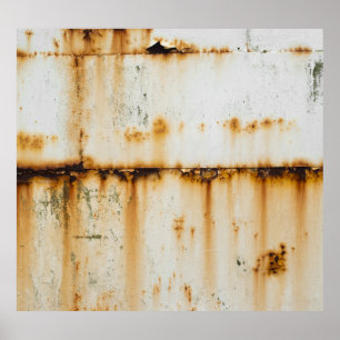 Poster Metal branco enferrujado: superfície texturizada