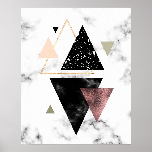 Poster Metal Marble Geometric Design (Frente)