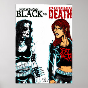 Pôster Metal preto contra o metal da morte
