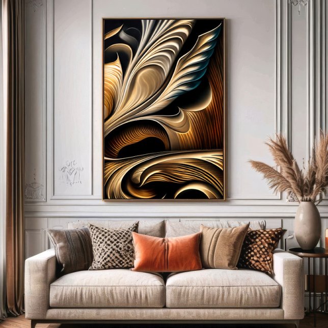Poster Metallic Fluid Golden Luxury (Criador carregado)