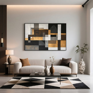 Poster Metallic Geometry Golden Balance