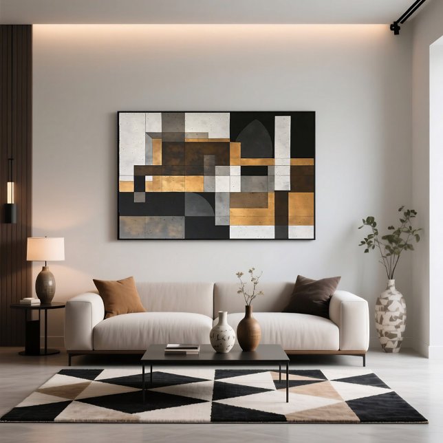 Poster Metallic Geometry Golden Balance (Criador carregado)