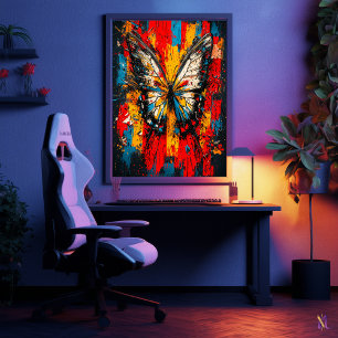 Poster Metamorfose Expressionista Contemporâneo Borboleta