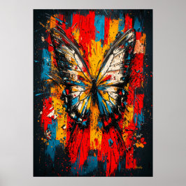 Poster Metamorfose Expressionista Contemporâneo Borboleta
