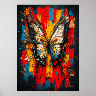 Poster Metamorfose Expressionista Contemporâneo Borboleta