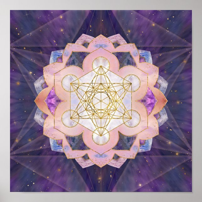Poster Metatron's Cube in Gemstone lotus (Frente)