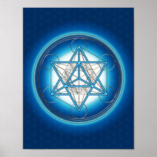 Poster Metatrons cubo - Merkaba flor da vida -