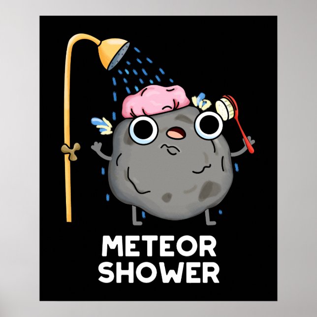 Poster Meteor Chá Funny Science Pun Dark BG (Frente)