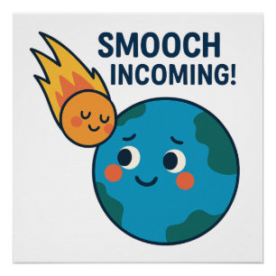 Pôster Meteoro bonito e desenho da Terra - Poster de "Smo