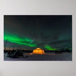 Poster Meteoro de Geminid e a aurora boreal na suecia