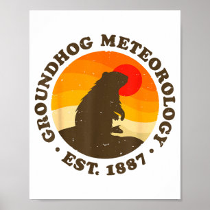 Poster Meteorologia de Toupeira Est 1887 Homens Woodchuck