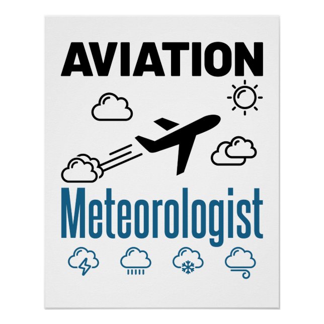 Pôster Meteorologista de Aviação Meteorologia (Frente)