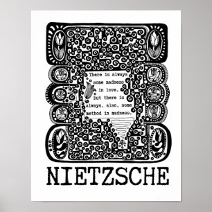 Poster método na citação filosófica MADNESS de Nietzsche