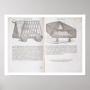 Poster Métodos de transportar telhados pré-fabricados a