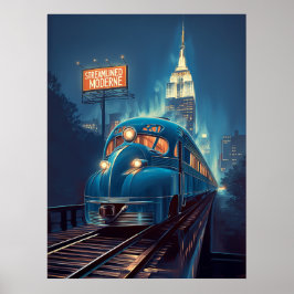 Poster Metropolis Express | Art Deco New York Train