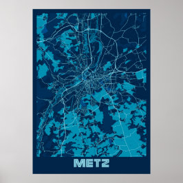 Poster Metz - Mapa da Cidade da Paz em França