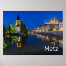 Metz Temple Neuf França Night Moselle Souvenir