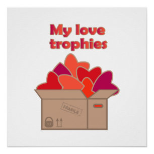 Pôster Meu amor troféu no cheio de Namorados corações
