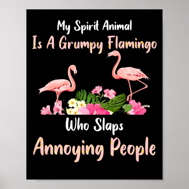 Poster Meu Animal Espírito É Um Flamingo Engraçado Que Ba (Frente)