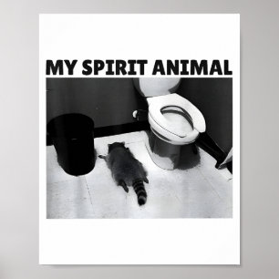 Poster Meu Animal Srit Engraçado Raccoon Bêbado Meme