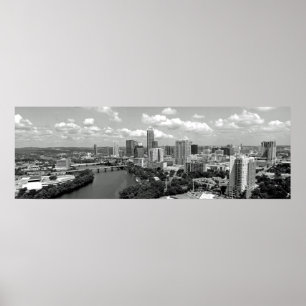 Pôster Meu Austin Skyline BW