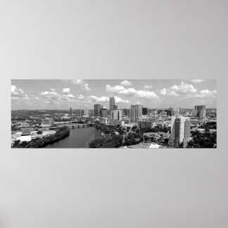 Pôster Meu Austin Skyline BW