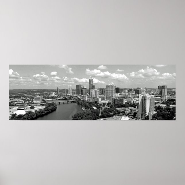 Pôster Meu Austin Skyline BW (Frente)