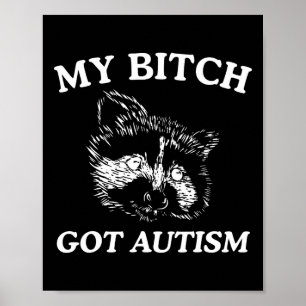 Poster Meu Autismo Racoon Memória Trash Mulheres de Panda