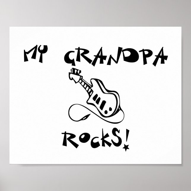 Pôster Meu avô Rocks guitarra (Frente)