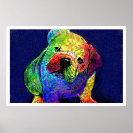 Pôster meu buldogue psicodélico