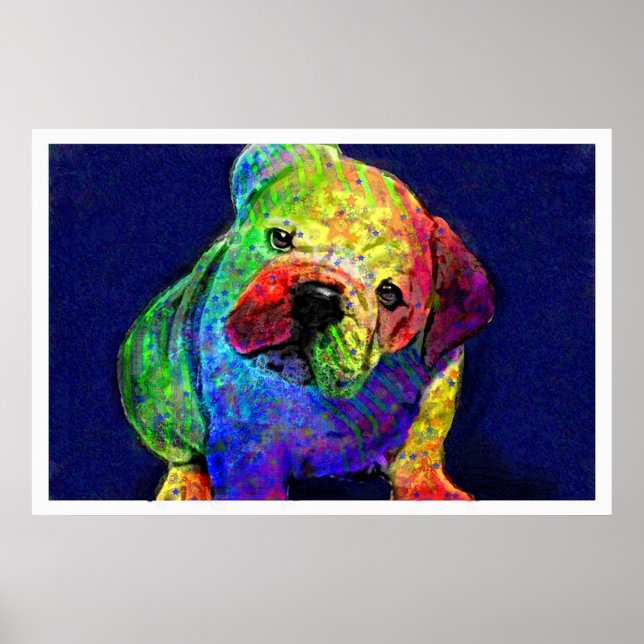 Pôster meu buldogue psicodélico (Frente)