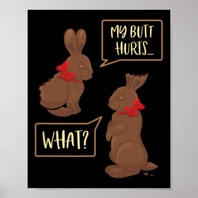 Poster Meu Bumbum Dói Que Coelhinho da Páscoa de Chocolat (Frente)